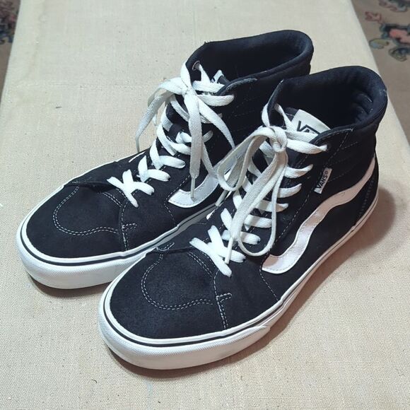 Vans Men's Black and White Trainers SK8 Hi-skate, clean nice! - Picture 1 of 8